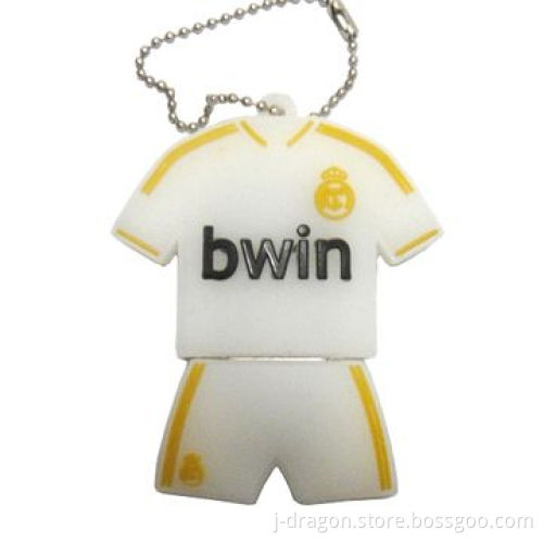PVC Soccer Jersey USB Flash Drive, 1 to 32GB Storage, Promotional Gifts, Customized Orders Welcomed